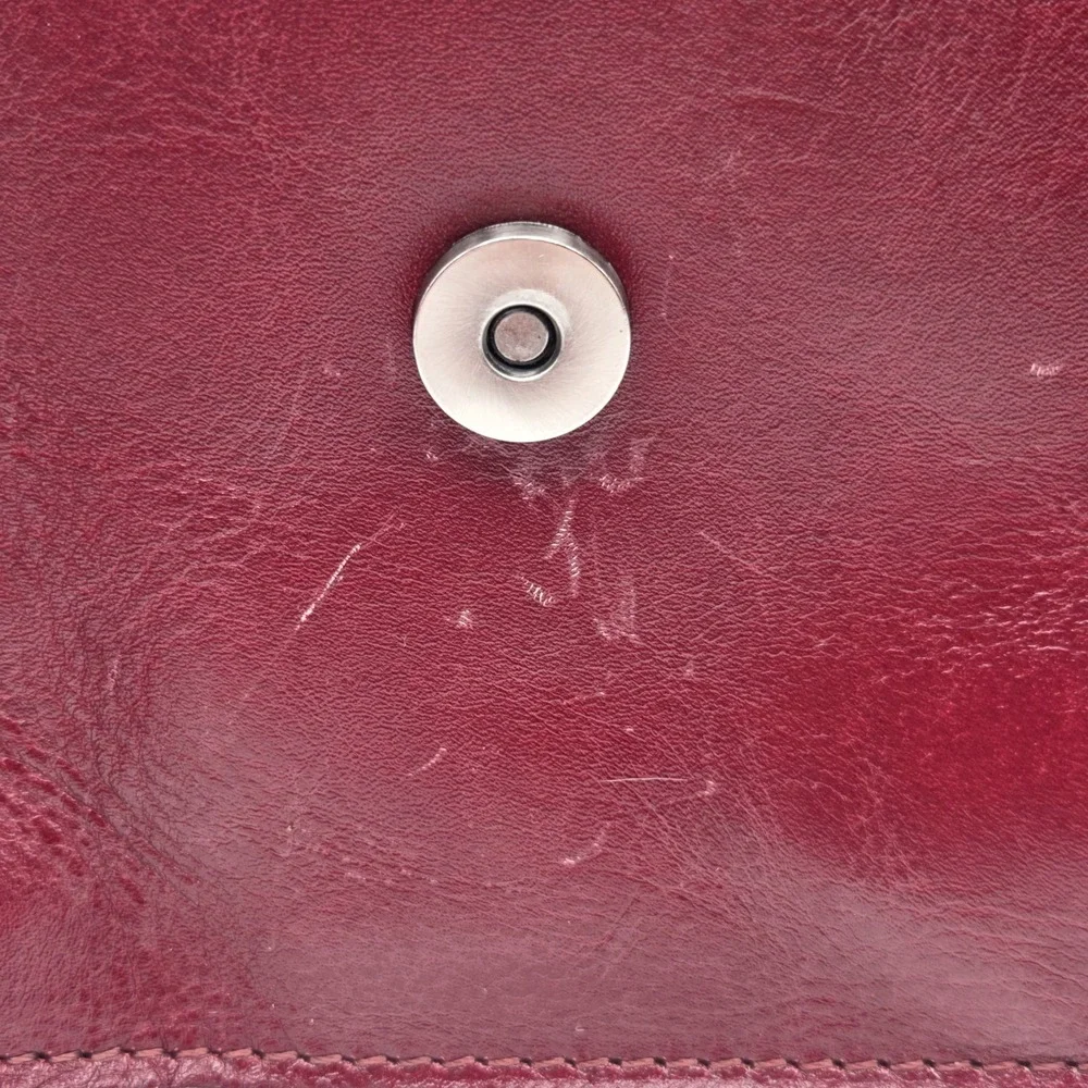 Patricia Nash Red Brinlee Saddle Crossbody Rose Tooled Leather Tassel Card Slots